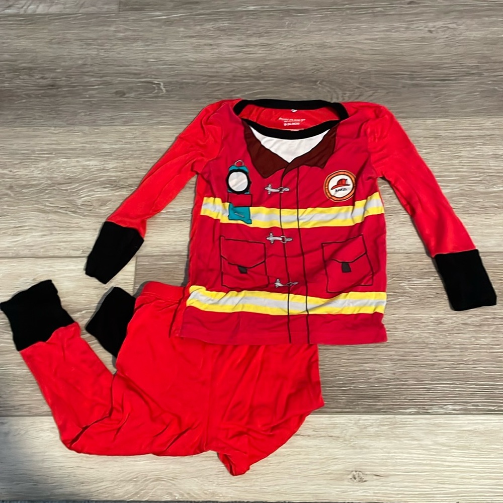 Posh Peanut Firefighter Costume 2-Piece Long Sleeved Pajama Set 18-24months